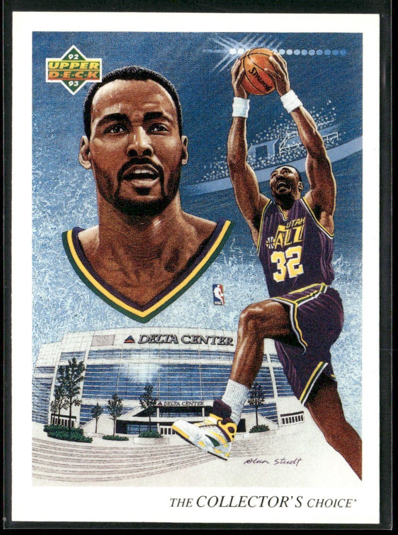 Karl Malone Player Lot Bundle 10 Basketball Cards KM004 Utah Jazz back