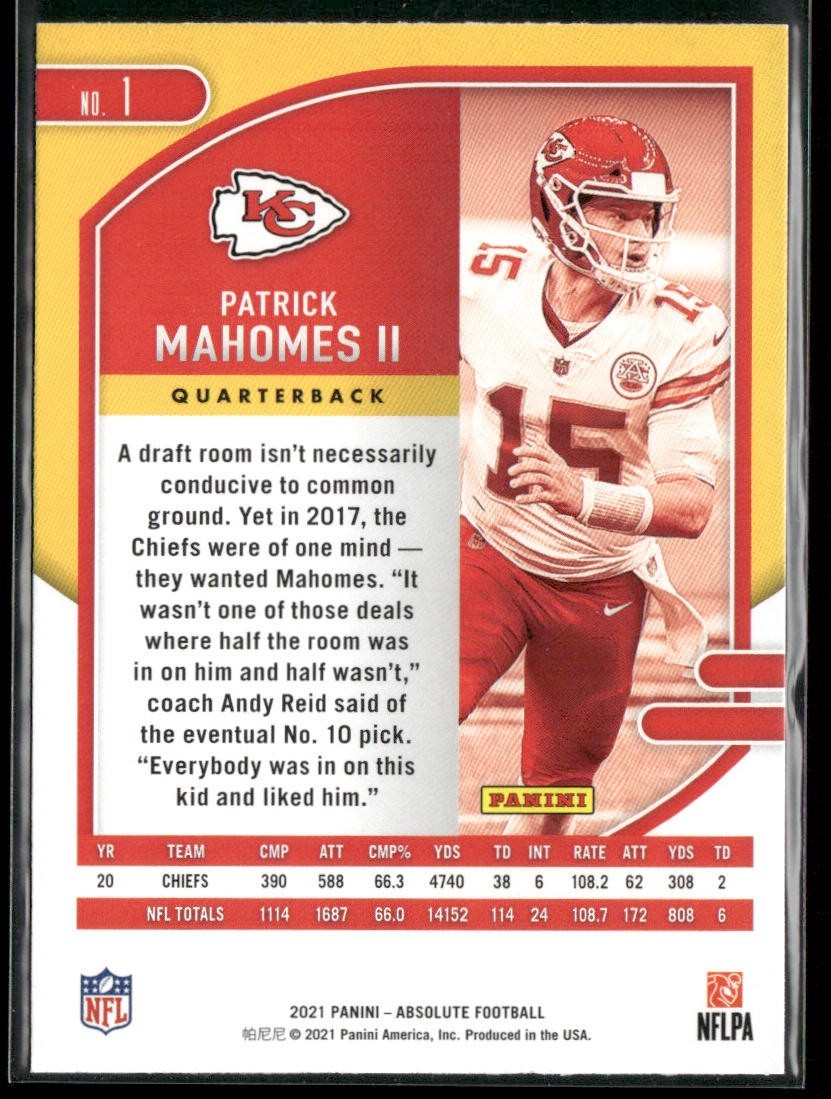 Patrick Mahomes II Player Lot Bundle 10 Different Football Cards PM001 Chiefs back