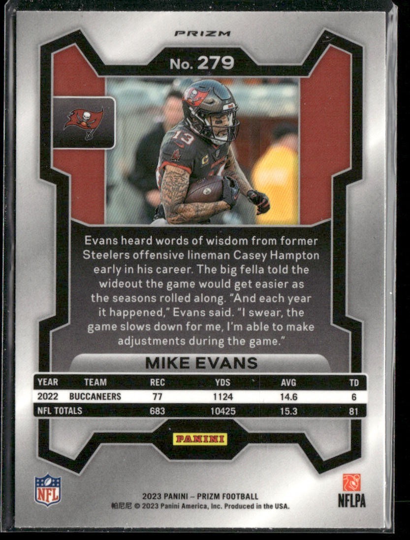 Mike Evans Player Lot Bundle 10 Different Football Cards ME002 Buccaneers back