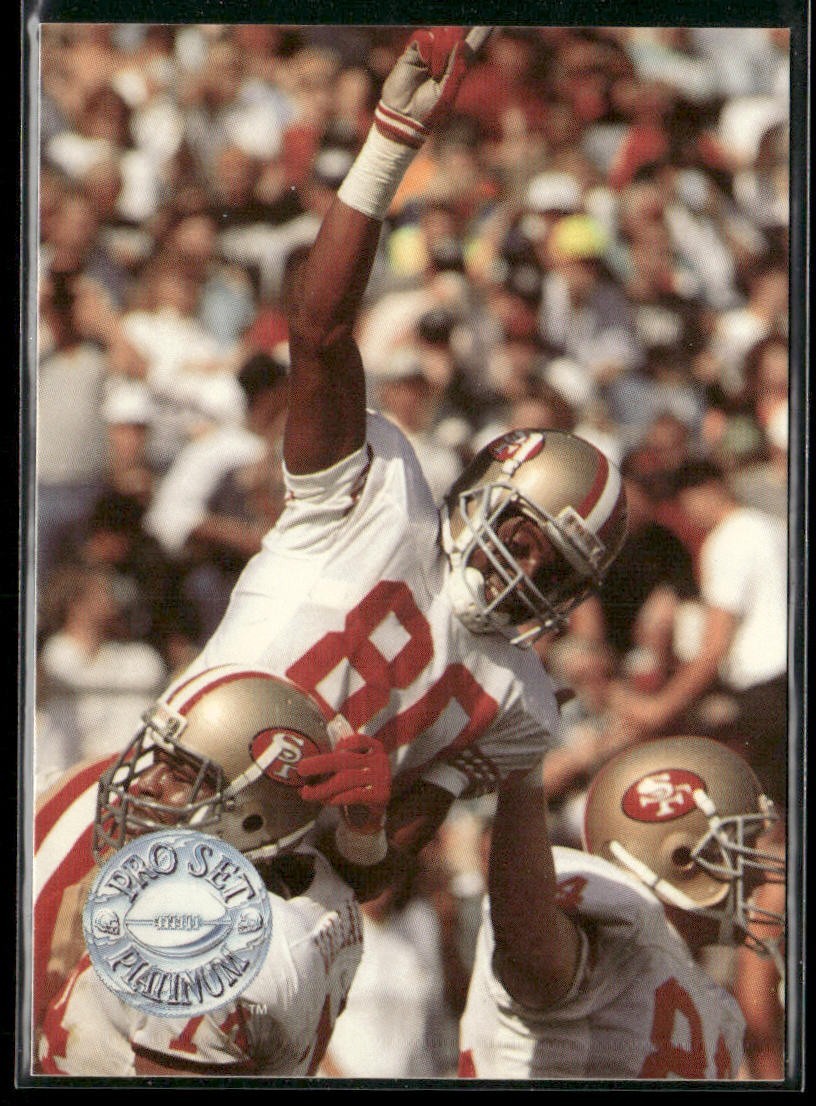 Jerry Rice Player Lot Bundle 10 Different Football Cards JR006 49ers back