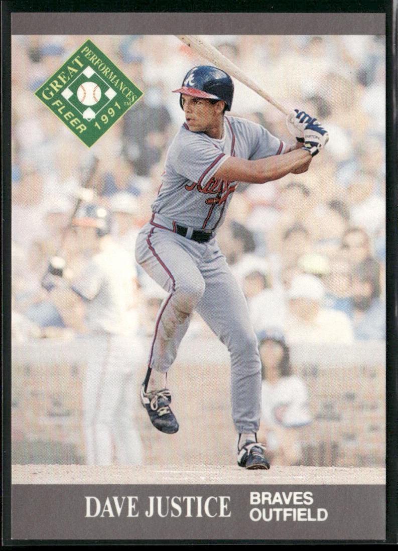 David Justice Player Lot Bundle 11 Different Baseball Cards DJ001 Braves back