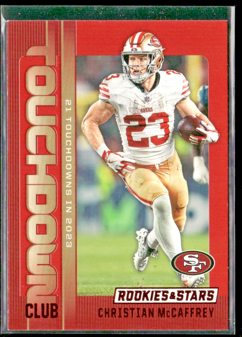 Christian McCaffrey Player Lot Bundle 10 Different Football Cards CM002 front