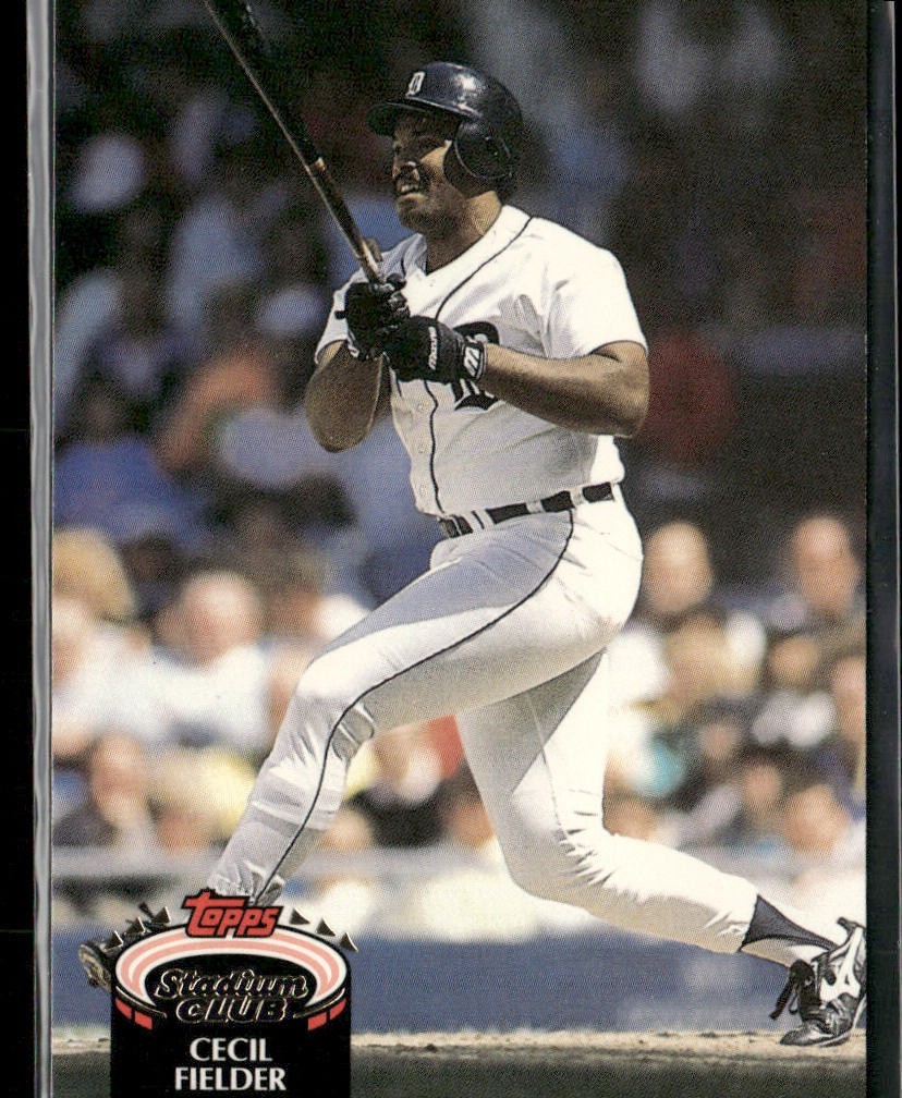 Cecil Fielder Player Lot Bundle 10 Different Baseball Cards CF002 Tigers back
