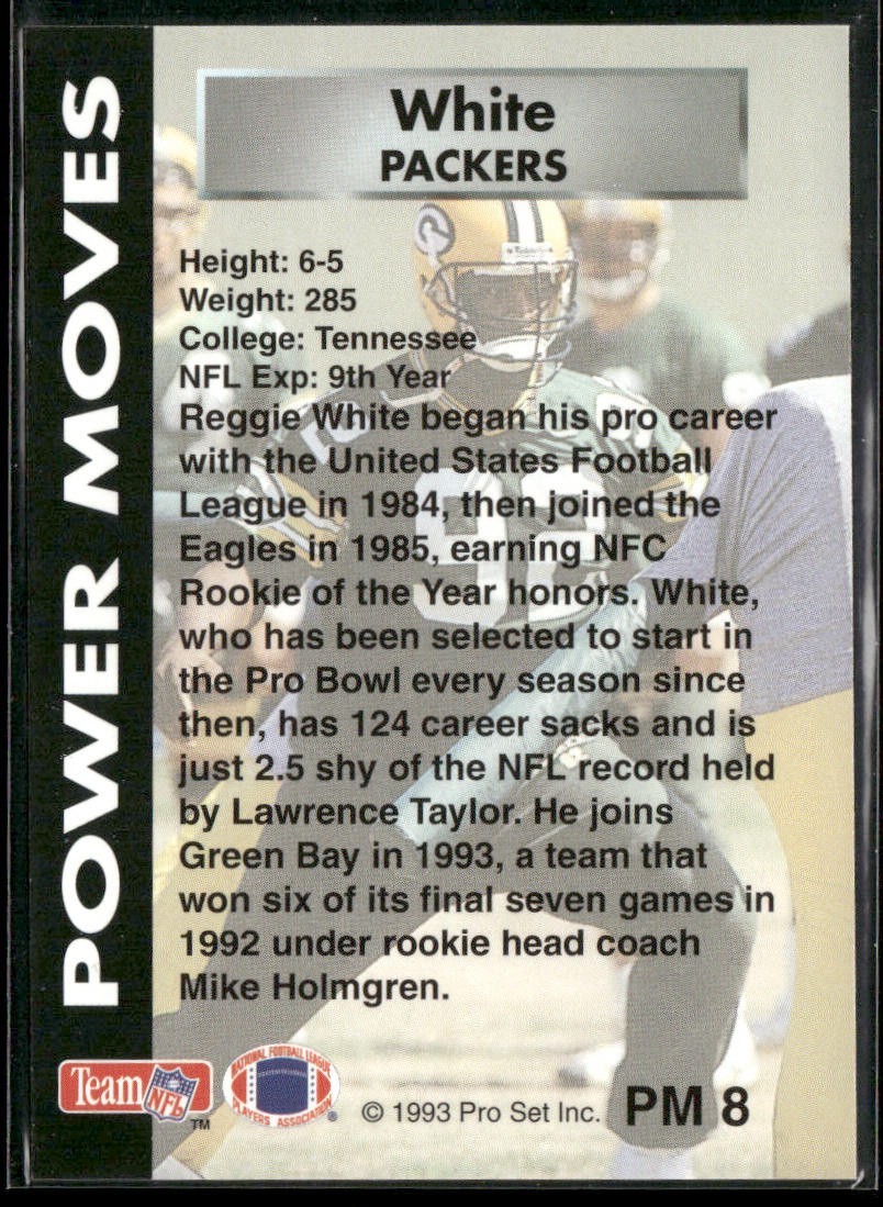 Reggie White Player Lot Bundle 10 Different Football Cards RW007 Eagles Packers back