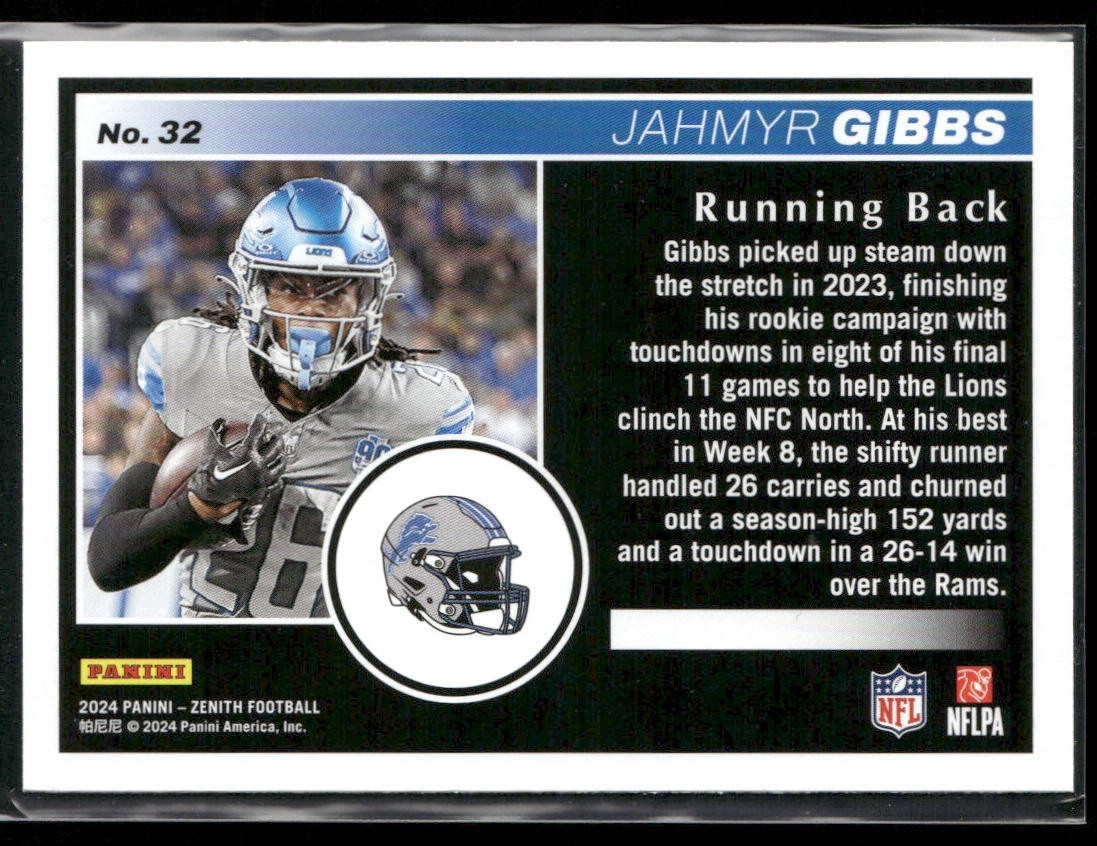 Jahmyr Gibbs Player Lot Bundle 10 Different Football Cards JG001 Lions 6 RC back