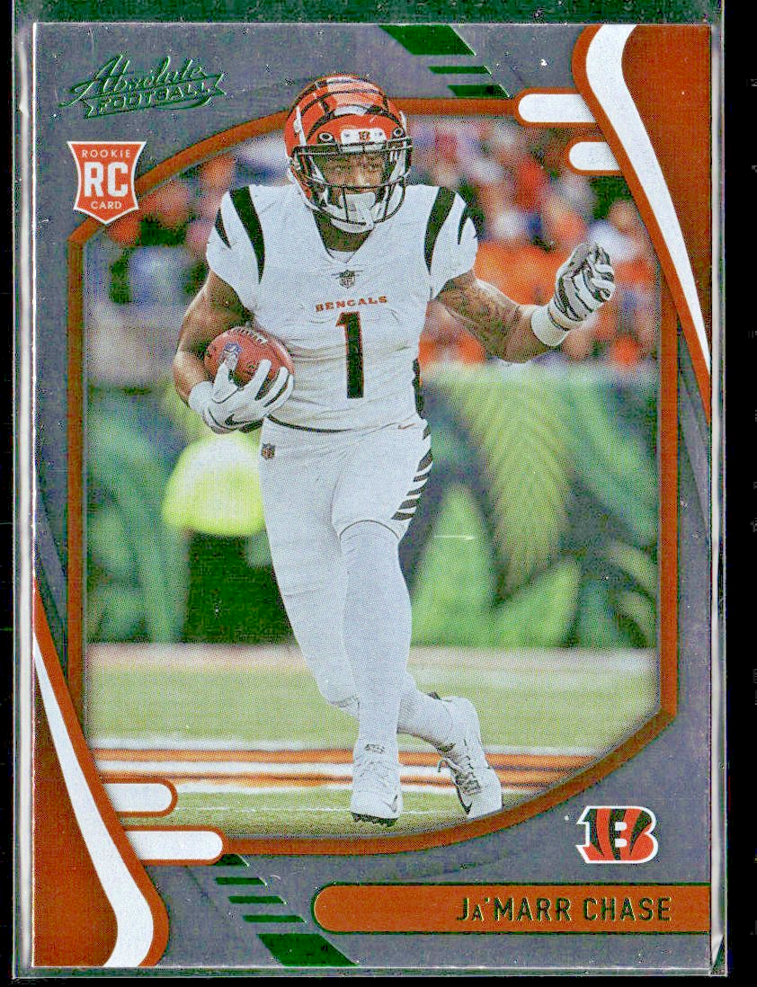 Ja'Marr Chase Player Lot Bundle 10 Different Football Cards JC001 Bengals 2 RC back