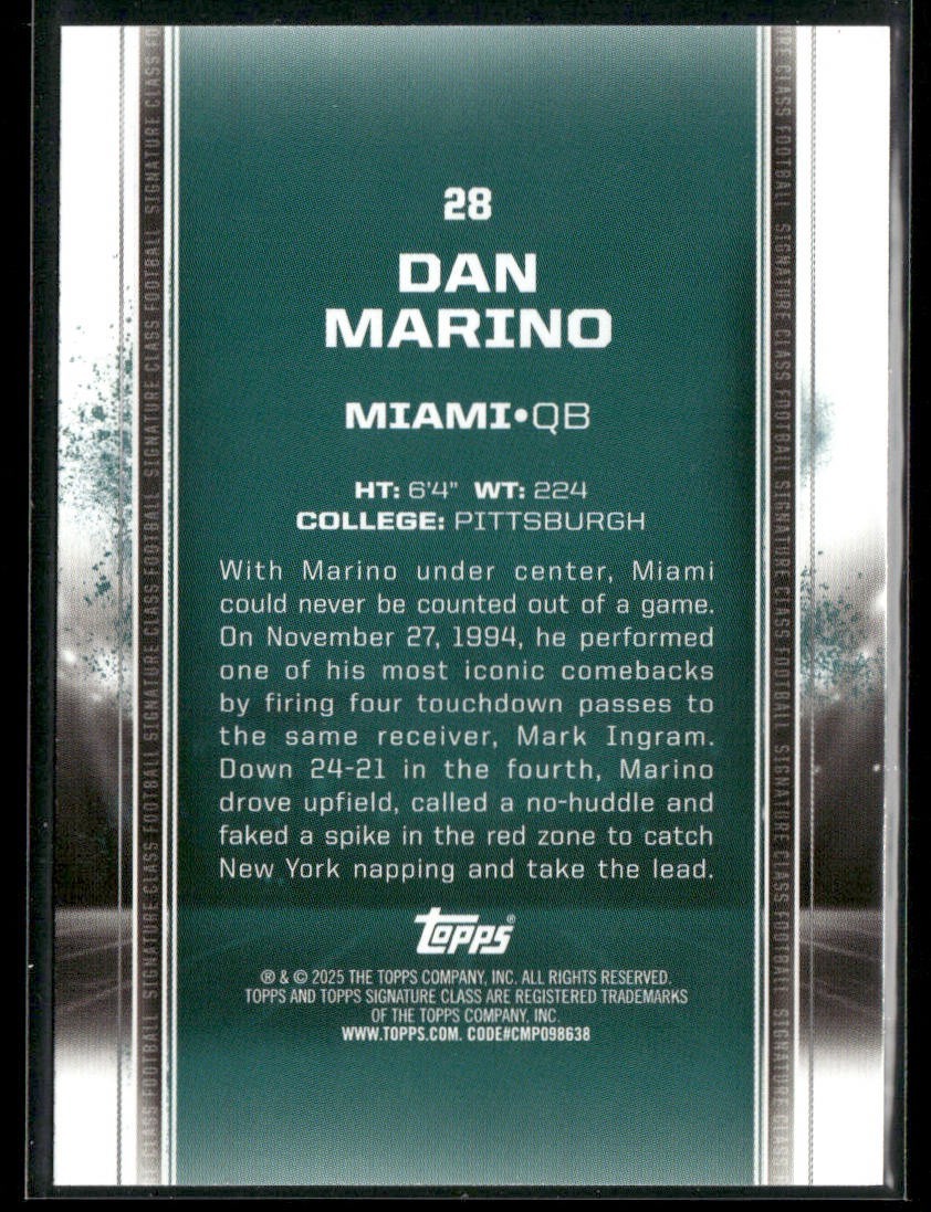 Dan Marino Player Lot Bundle 10 Different Football Cards DM008 Dolphins back