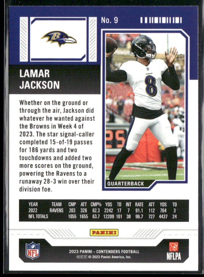 Lamar Jackson Player Lot Bundle 10 Different Football Cards LJ002 Ravens back
