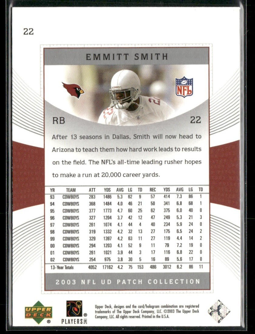 Emmitt Smith Player Lot Bundle 10 Different Football Cards ES004 Cowboys back