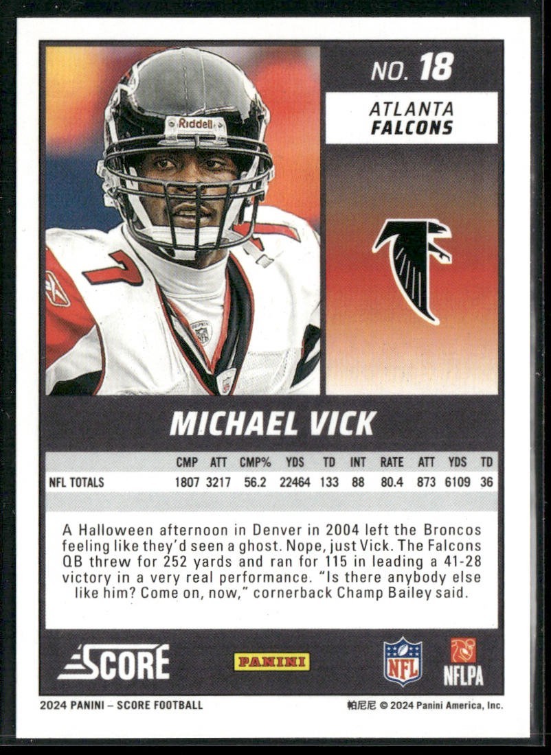 Michael Vick Player Lot Bundle 10 Different Football Cards MV001 Falcons back