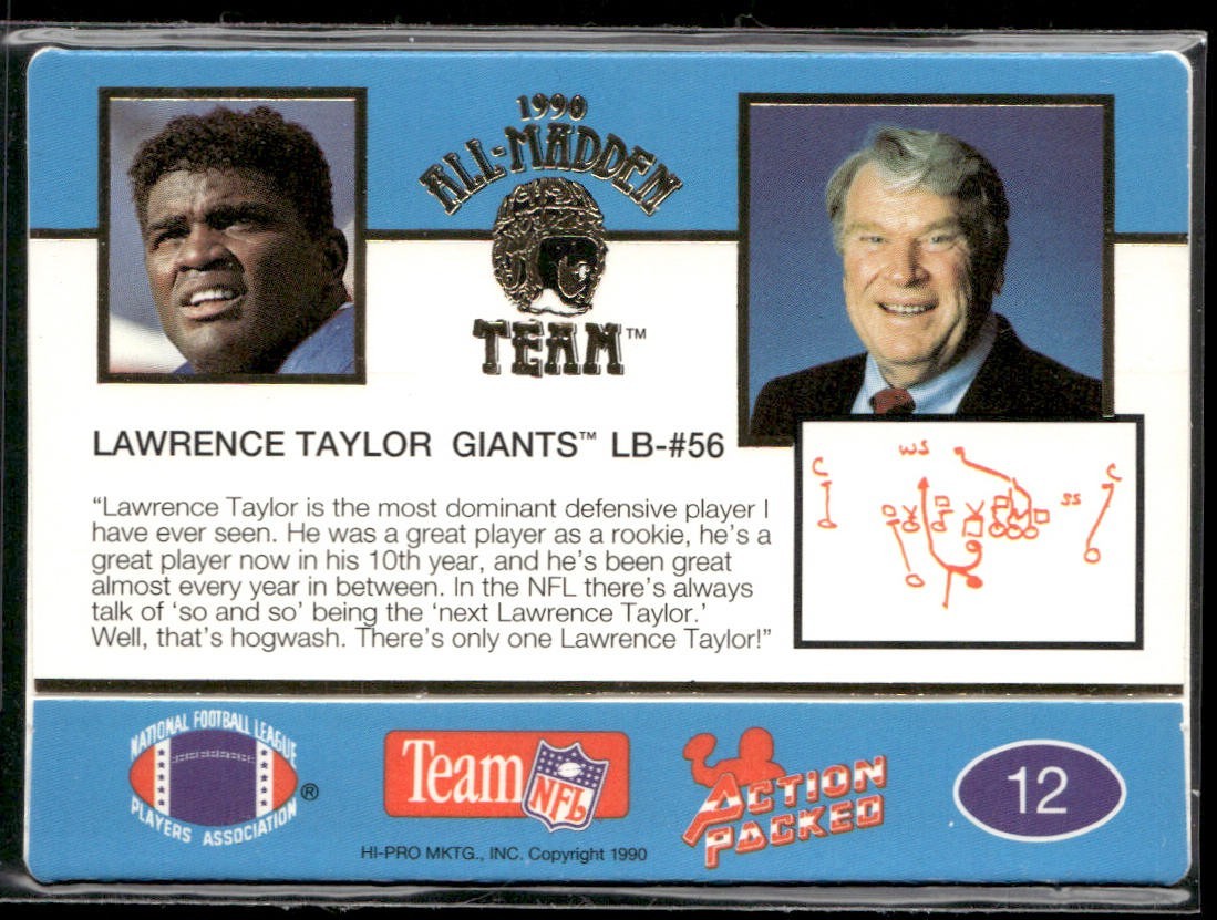 Lawrence Taylor Player Lot Bundle 10 Different Football Cards LT002 Giants back