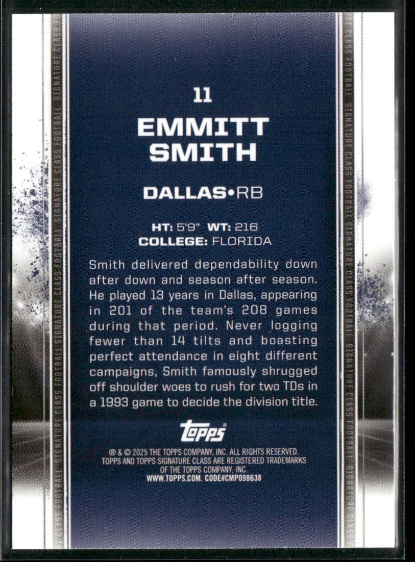 Emmitt Smith Player Lot Bundle 10 Different Football Cards ES004 Cowboys back