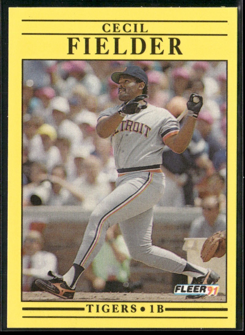 Cecil Fielder Player Lot Bundle 10 Different Baseball Cards CF002 Tigers back