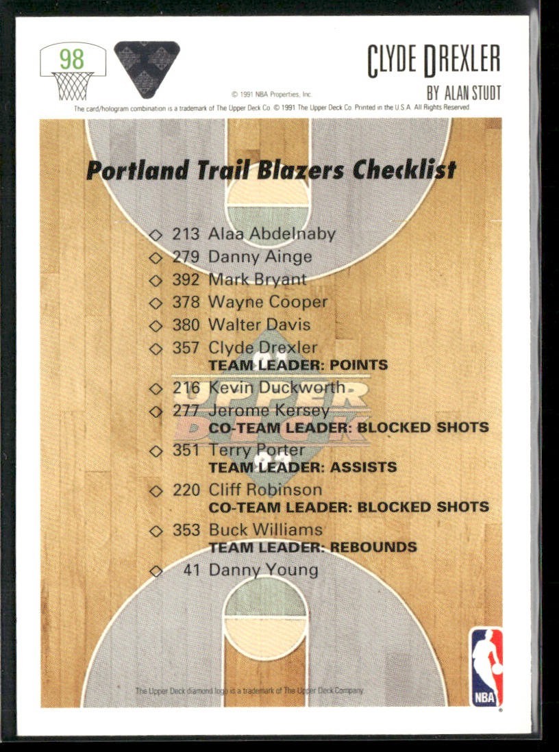 Clyde "The Glide" Drexler Player Lot Bundle 10 Basketball Cards CD002 Portland back