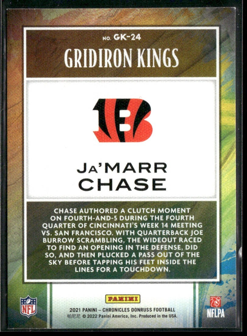 Ja'Marr Chase Player Lot Bundle 10 Different Football Cards JC004 Bengals 4 RC back