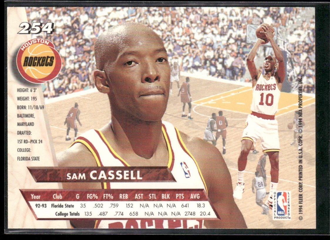 Sam Cassell Player Lot Bundle 10 Basketball Cards SC002 Rockets Nets 1 RC back