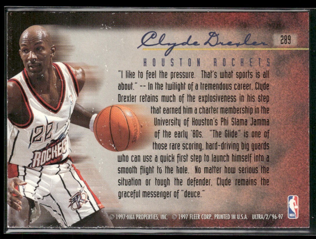 Clyde "The Glide" Drexler Player Lot Bundle 10 Basketball Cards CD004 Portland back