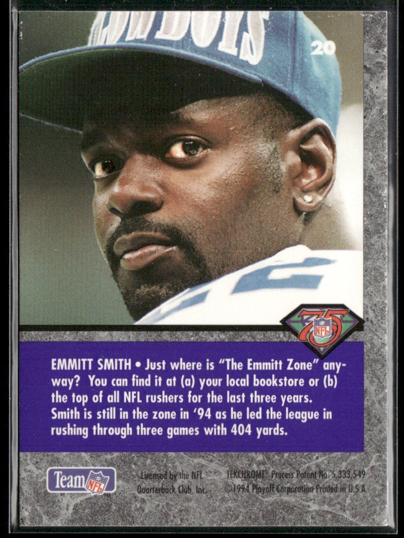 Emmitt Smith Player Lot Bundle 10 Different Football Cards ES007 Cowboys back