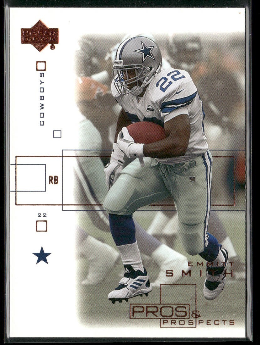 Emmitt Smith Player Lot Bundle 10 Different Football Cards ES007 Cowboys back