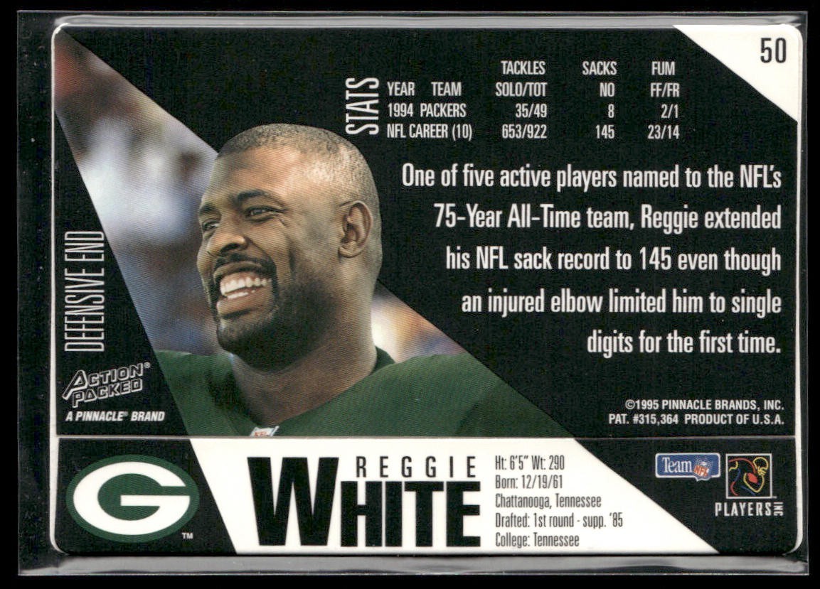 Reggie White Player Lot Bundle 10 Different Football Cards RW006 Eagles Packers back