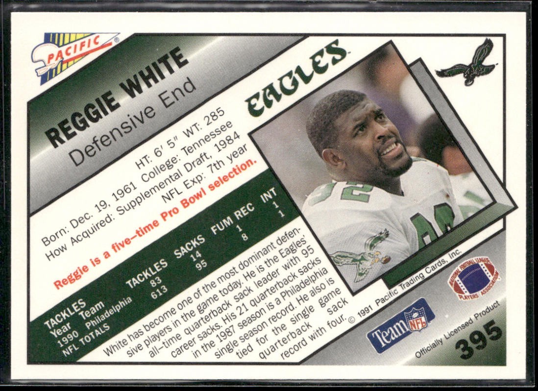 Reggie White Player Lot Bundle 10 Different Football Cards RW006 Eagles Packers back