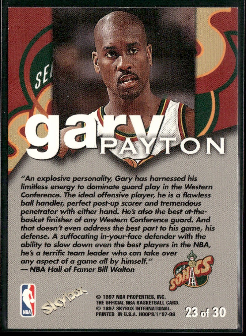 Gary Payton Player Lot Bundle 10 Basketball Cards GP002 Supersonics back