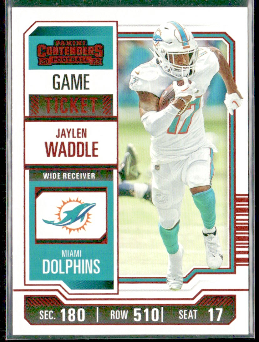 Jaylen Waddle Player Lot Bundle 10 Different Football Cards JW001 Dolphins 4 RC back