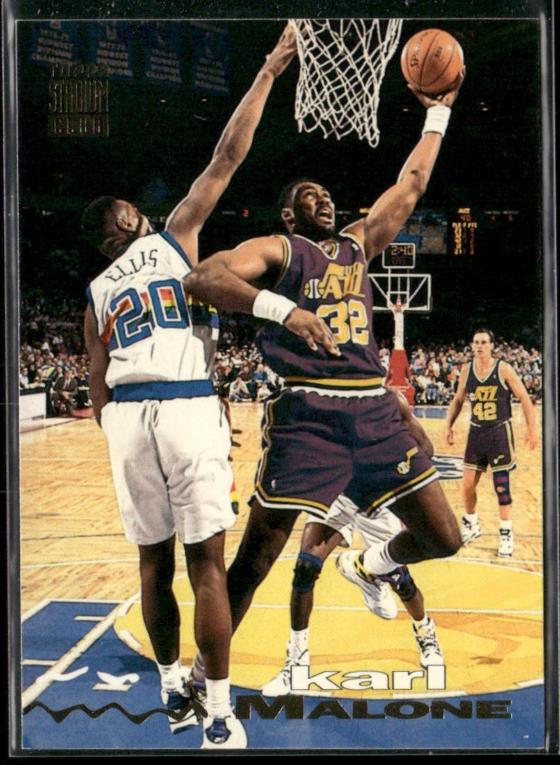 Karl Malone Player Lot Bundle 10 Basketball Cards KM003 Utah Jazz back