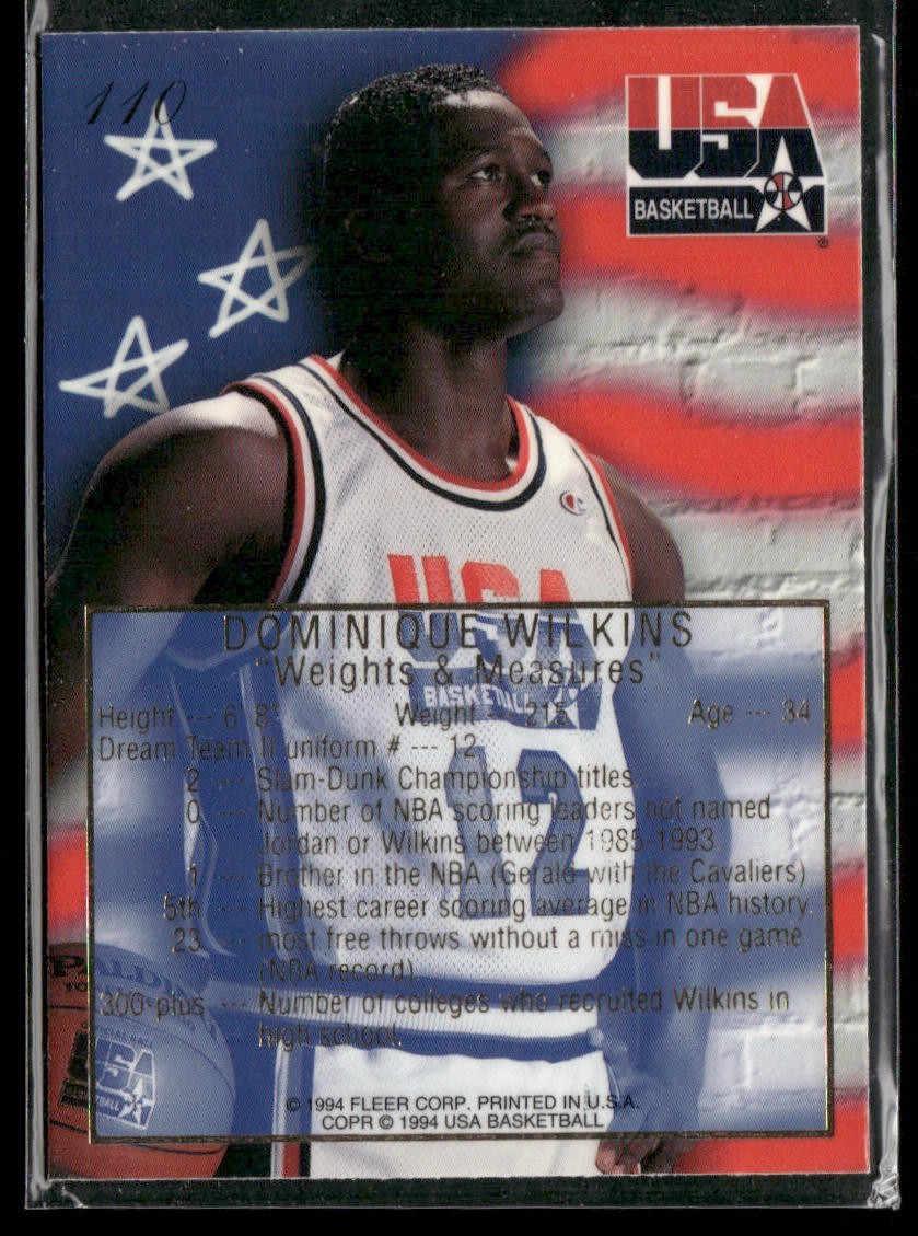 Dominique Wilkins Player Lot Bundle 10 Basketball Cards DW004 Hawks back
