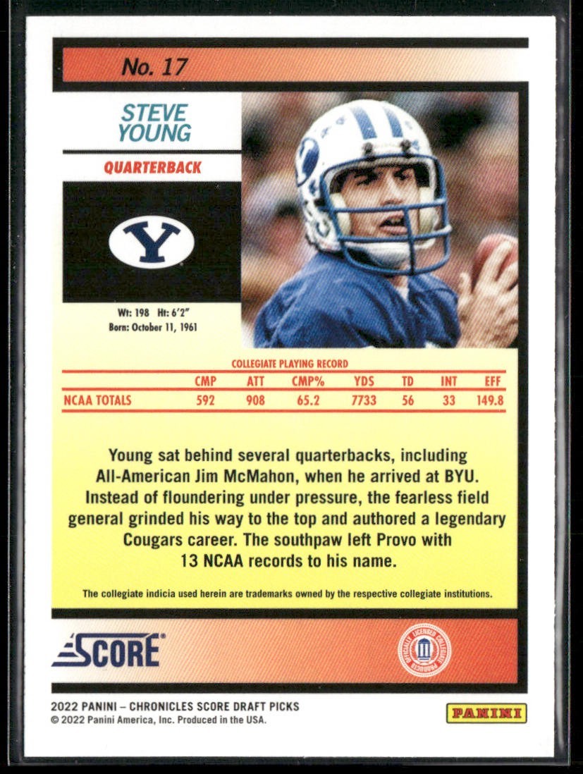 Steve Young Player Lot Bundle 10 Different Football Cards SY002 49ers back