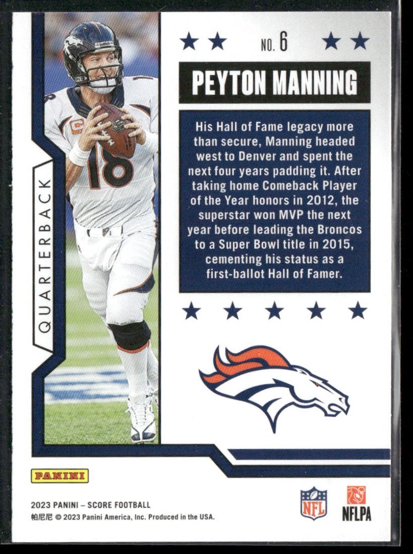 Peyton Manning Player Lot Bundle 10 Different Football Cards PM001 Colts back