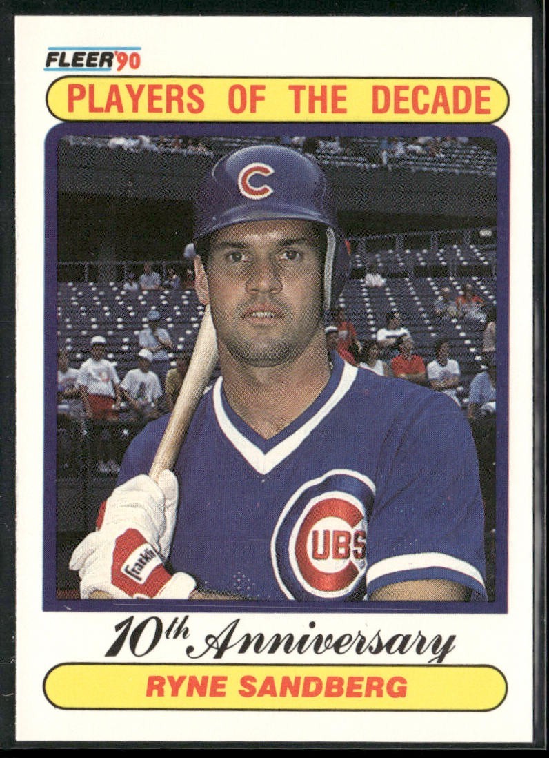 Ryne Sandberg Lot Bundle 10 Different Baseball Cards RS001 Cubs front