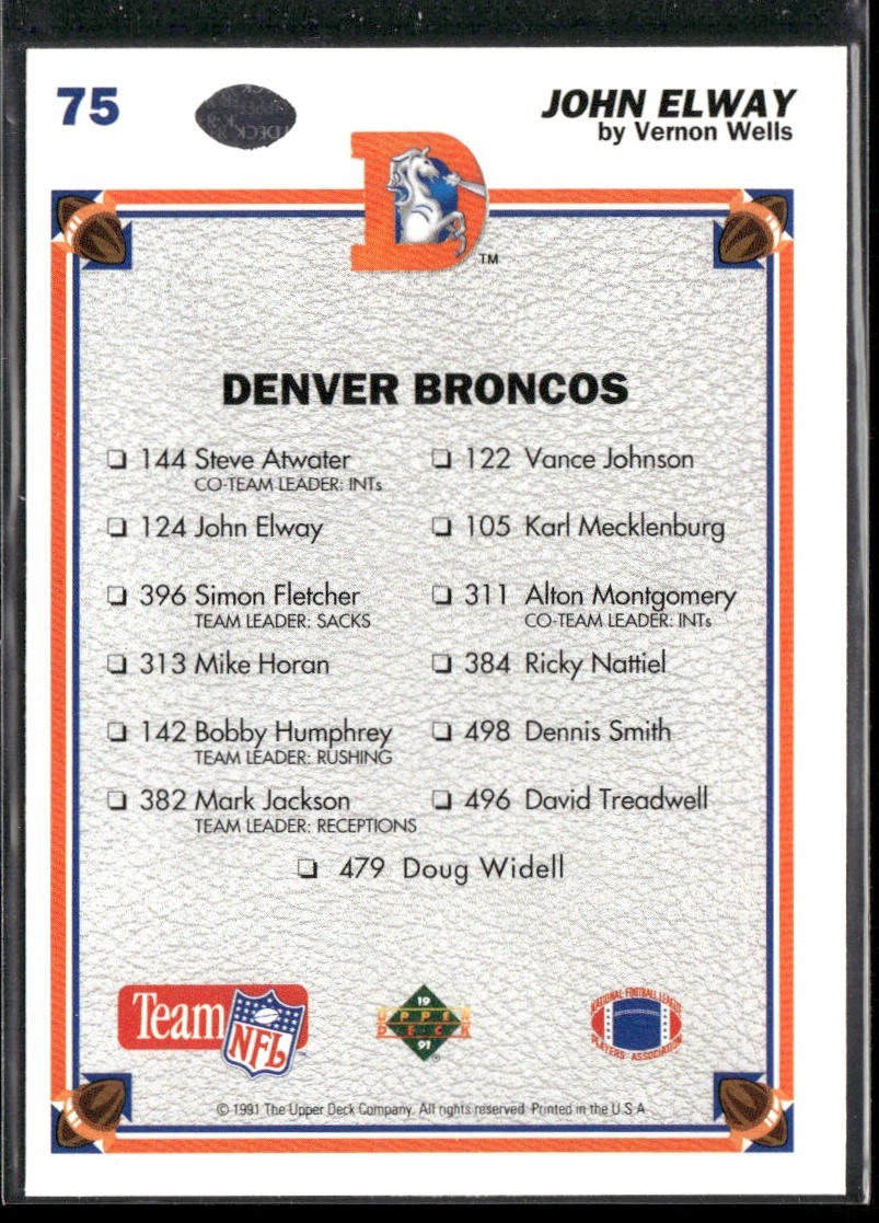 John Elway Player Lot Bundle 10 Different Football Cards JE003 Broncos back