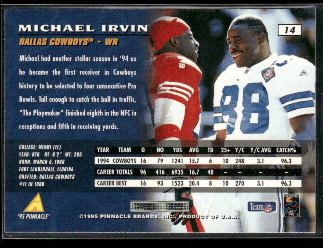 Michael Irvin Player Lot Bundle 10 Different Football Cards MI001 Cowboys back