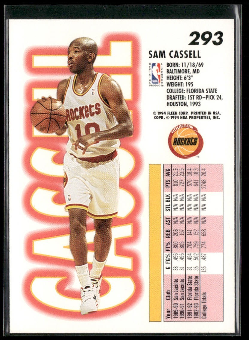 Sam Cassell Player Lot Bundle 10 Basketball Cards SC002 Rockets Nets 1 RC back