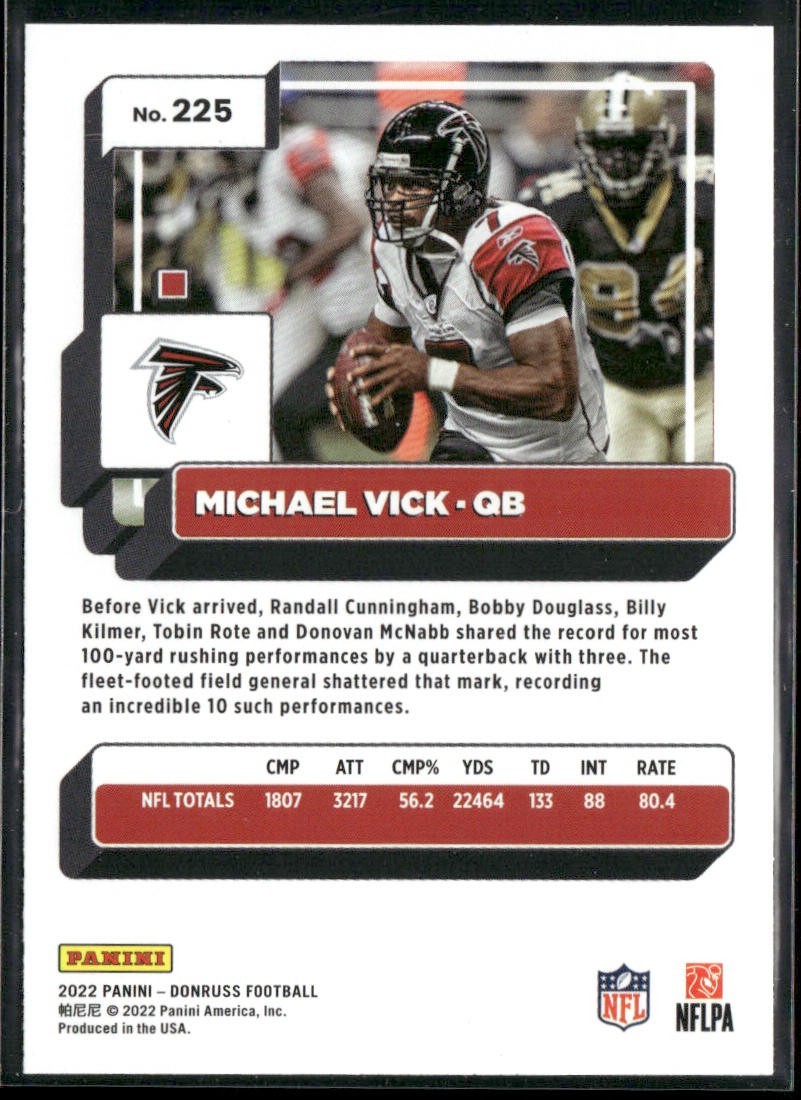 Michael Vick Player Lot Bundle 10 Different Football Cards MV001 Falcons back