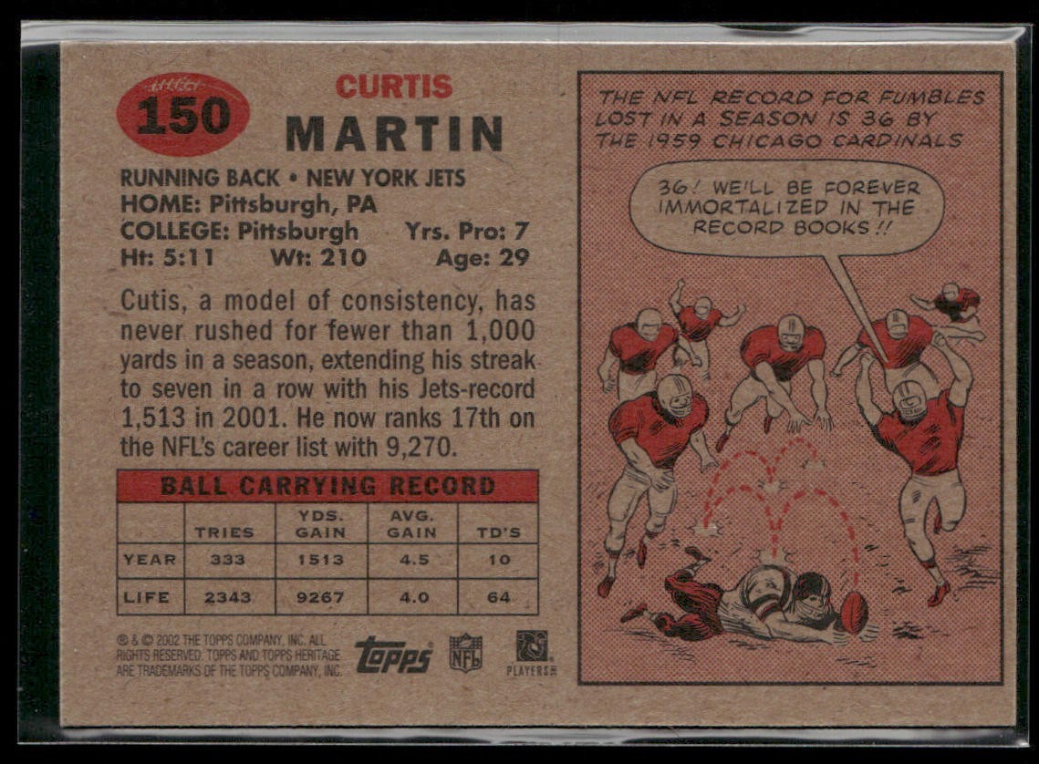 Curtis Martin Player Lot Bundle 10 Different Football Cards CM002 1 RC back