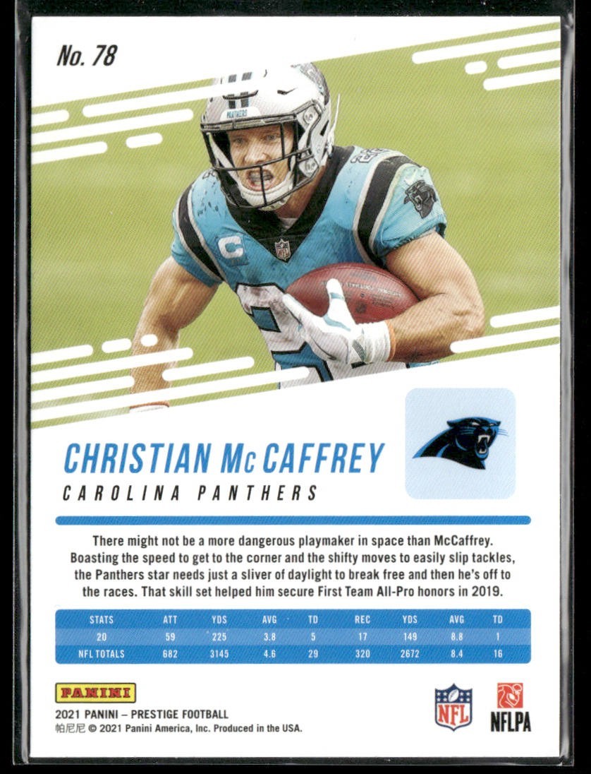 Christian McCaffrey Player Lot Bundle 10 Different Football Cards CM003 back