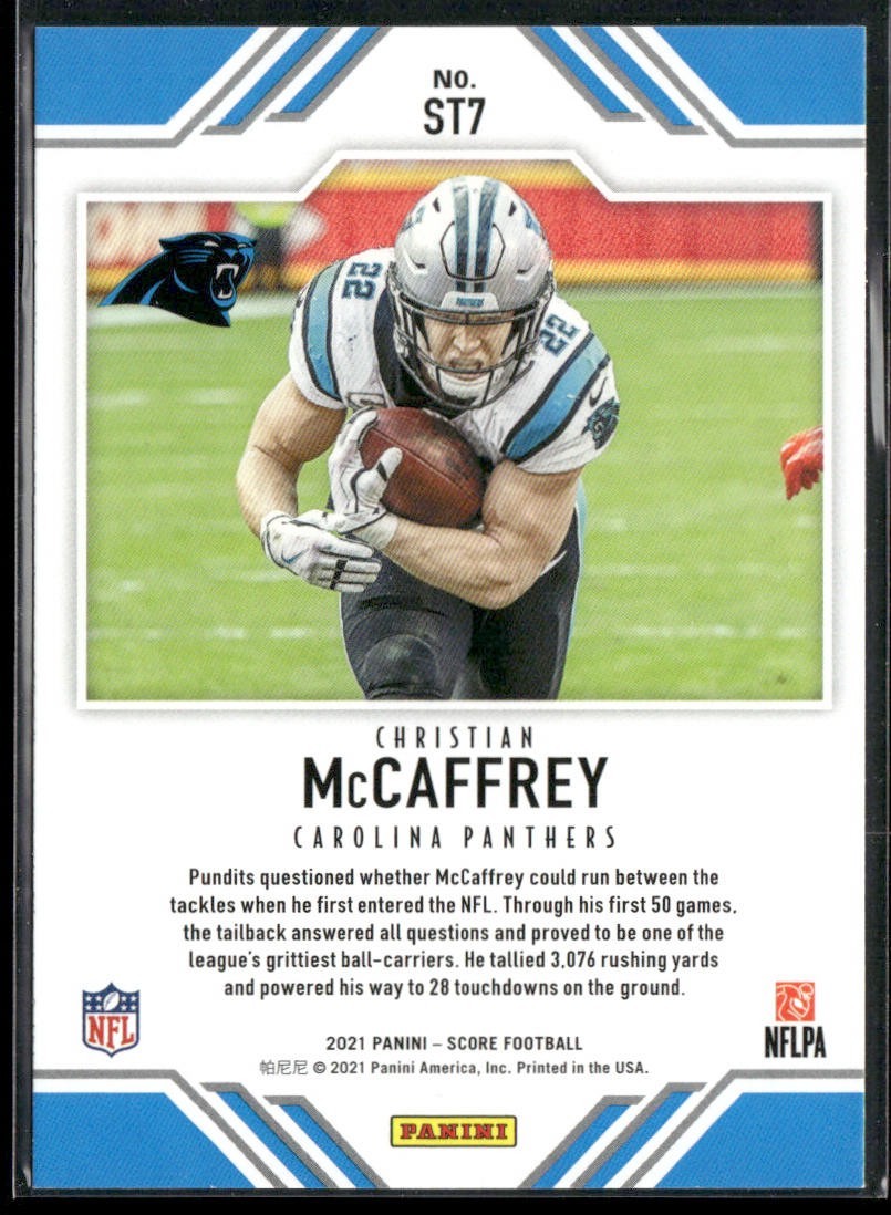 Christian McCaffrey Player Lot Bundle 10 Different Football Cards CM001 back