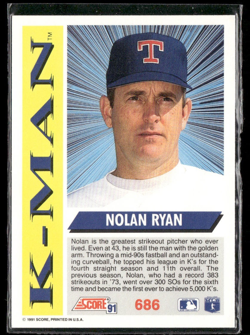 Nolan Ryan Player Lot Bundle 10 Different Baseball Cards NR001 Rangers back