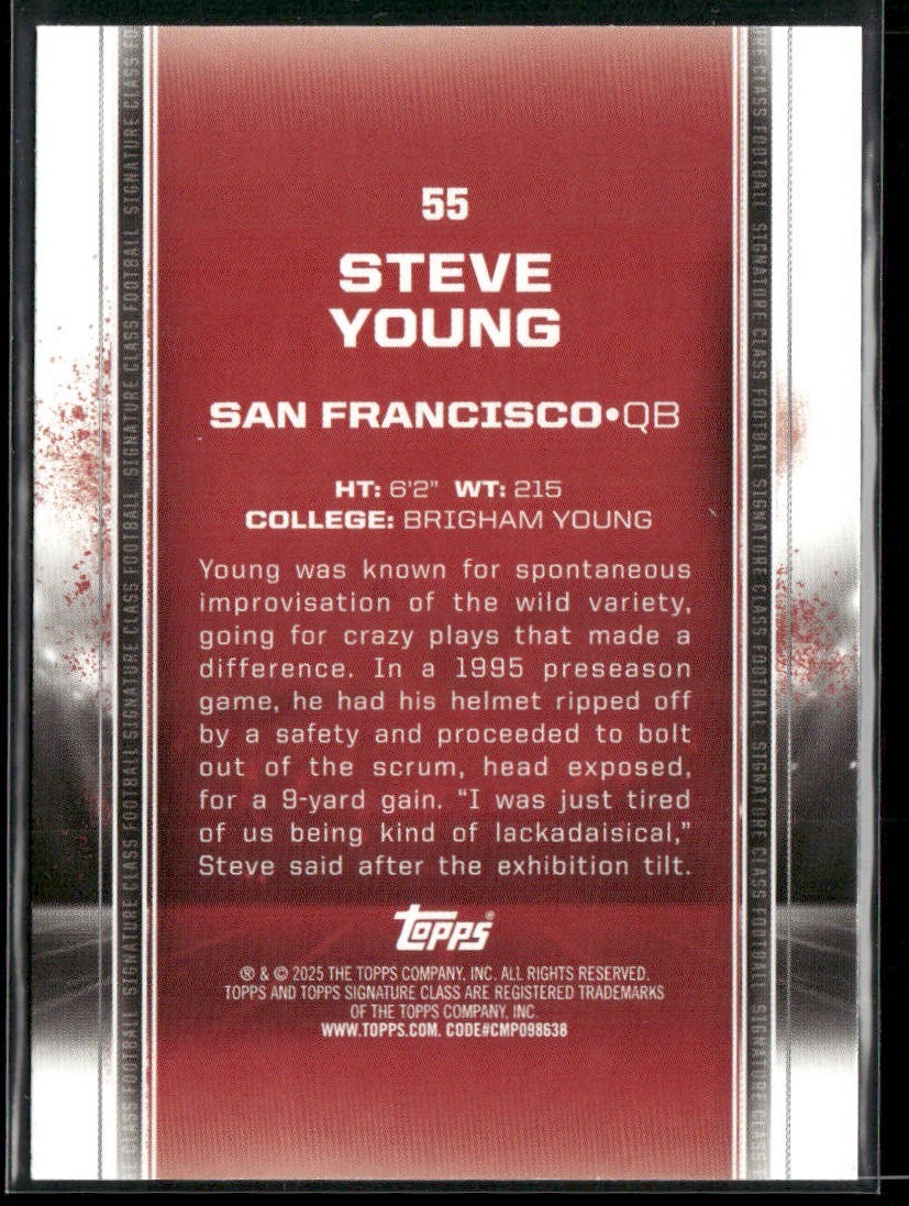 Steve Young Player Lot Bundle 10 Different Football Cards SY002 49ers back