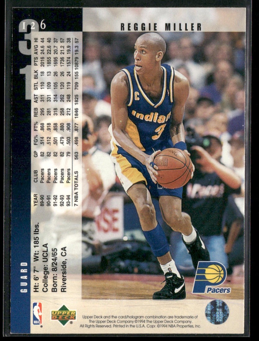Reggie Miller Player Lot Bundle 10 Basketball Cards RM001 Pacers back