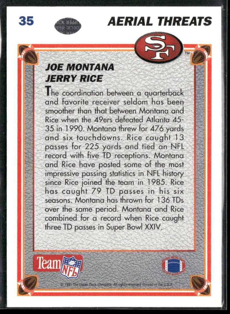 Jerry Rice Player Lot Bundle 10 Different Football Cards JR007 49ers back