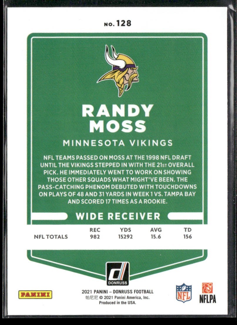 Randy Moss Player Lot Bundle 10 Different Football Cards RM003 Vikings Raiders back