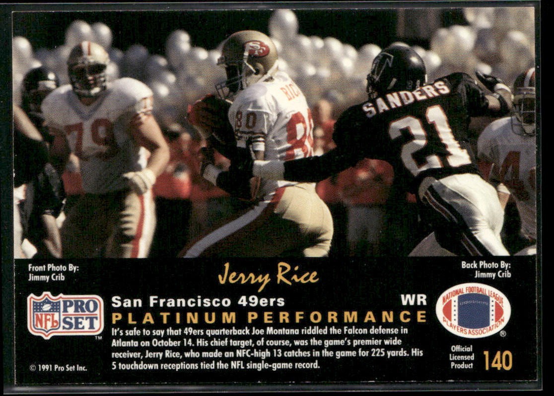 Jerry Rice Player Lot Bundle 10 Different Football Cards JR006 49ers back