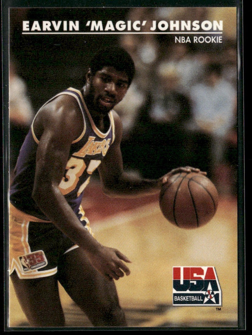 Magic Johnson Player Lot Bundle 10 Basketball Cards MJ003 Lakers back