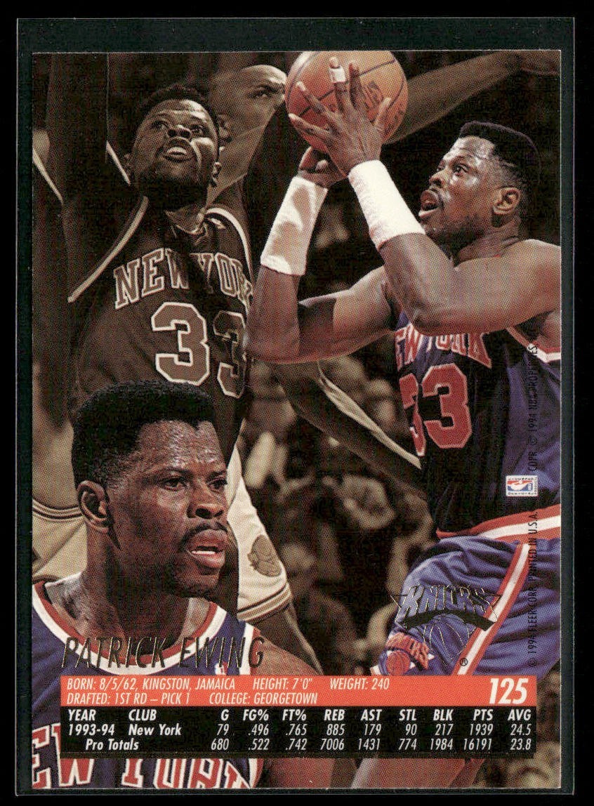 Patrick Ewing Player Lot Bundle 10 Basketball Cards PE002 New York Knicks back