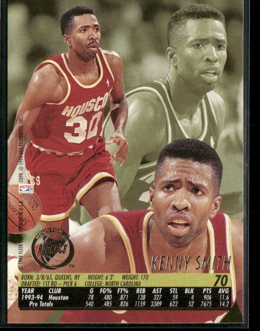 Kenny Smith Player Lot Bundle 10 Basketball Cards KS001 Rockets back