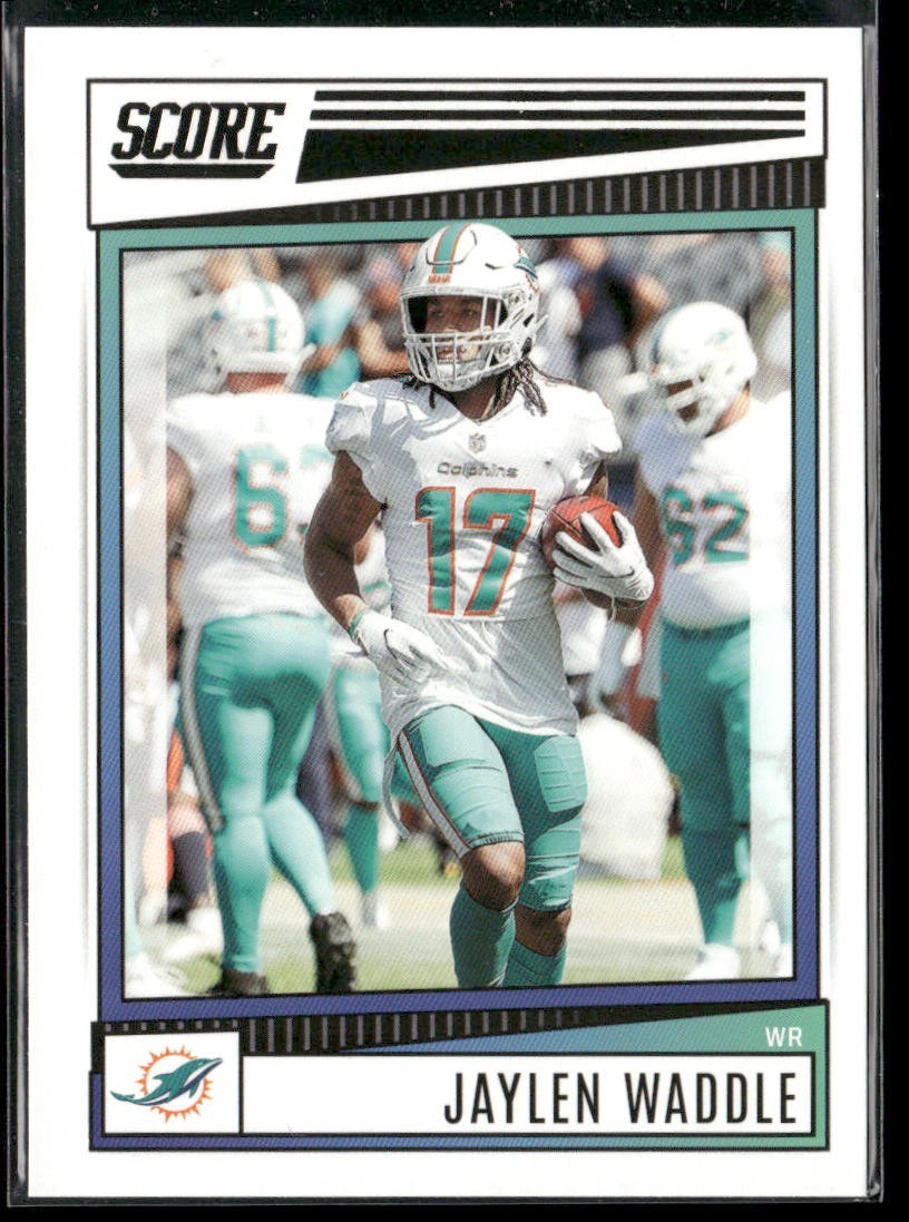 Jaylen Waddle Player Lot Bundle 10 Different Football Cards JW001 Dolphins 4 RC back