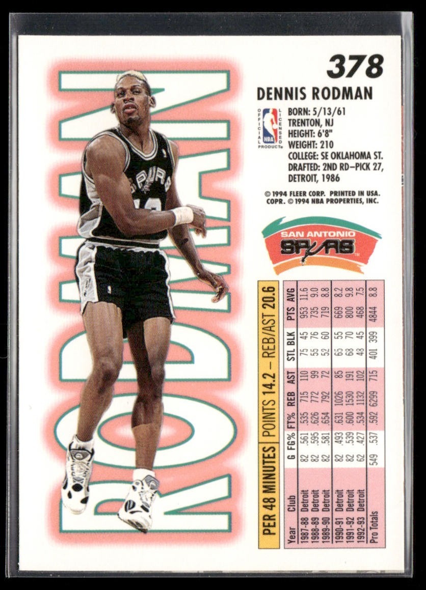 Dennis Rodman Player Lot Bundle 10 Basketball Cards DR002 Spurs Pistons Bulls back